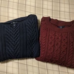 Lot of 2 Gap Cable Knit Sweaters